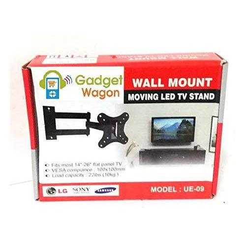 Gadget-Wagon 14-27 inches Corner Swivel Extendable Dual Arm Rotate and Swivel Monitor and TV Wall Mount Bracket (180 Degrees Motion) - GADGET WAGON TV Wall & Ceiling Mounts