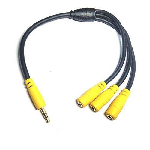 Gadget-Wagon 3.5mm Audio Splitter Cable Adapter One Male to 3 Female Ports for Music, Mic, Computers, Mp3 Player and Dj Equipment with 3 Earphones - GADGET WAGON CE