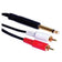 Gadget-Wagon Gold Plated P38 Mono Plug 6.3mm to 2 RCA 1.5m Cable Aux for Guitar, Audio Player, Mixers and Sound Equipment (Black)