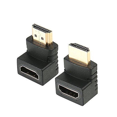 Gadget-Wagon HDMI Lshaped 90 degrees male to female adapter converter Gold plated for HDMI cables, narrow, sleek tv corners - GADGET WAGON Audio & Video Cables , Connectors