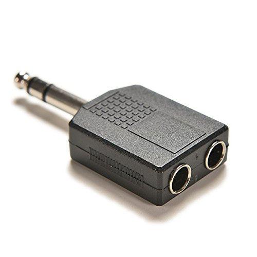 Gadget-Wagon TRS 6.3 mm p38 Stereo Male to 2 p38 Mono Female Y Splitter Adapter for Microphones, Guitar, Mixers and Sound Equipment (Pack of 2) - GADGET WAGON CE
