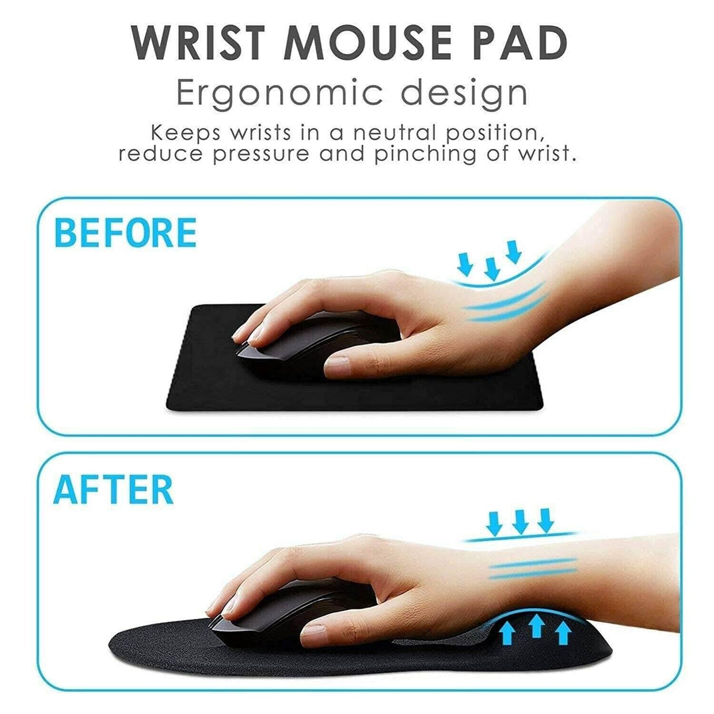 HP Wired Mouse USB Optical with Gel Mousepad 2U2H5P3 DPI 1200 - GADGET WAGON Mice & Trackballs