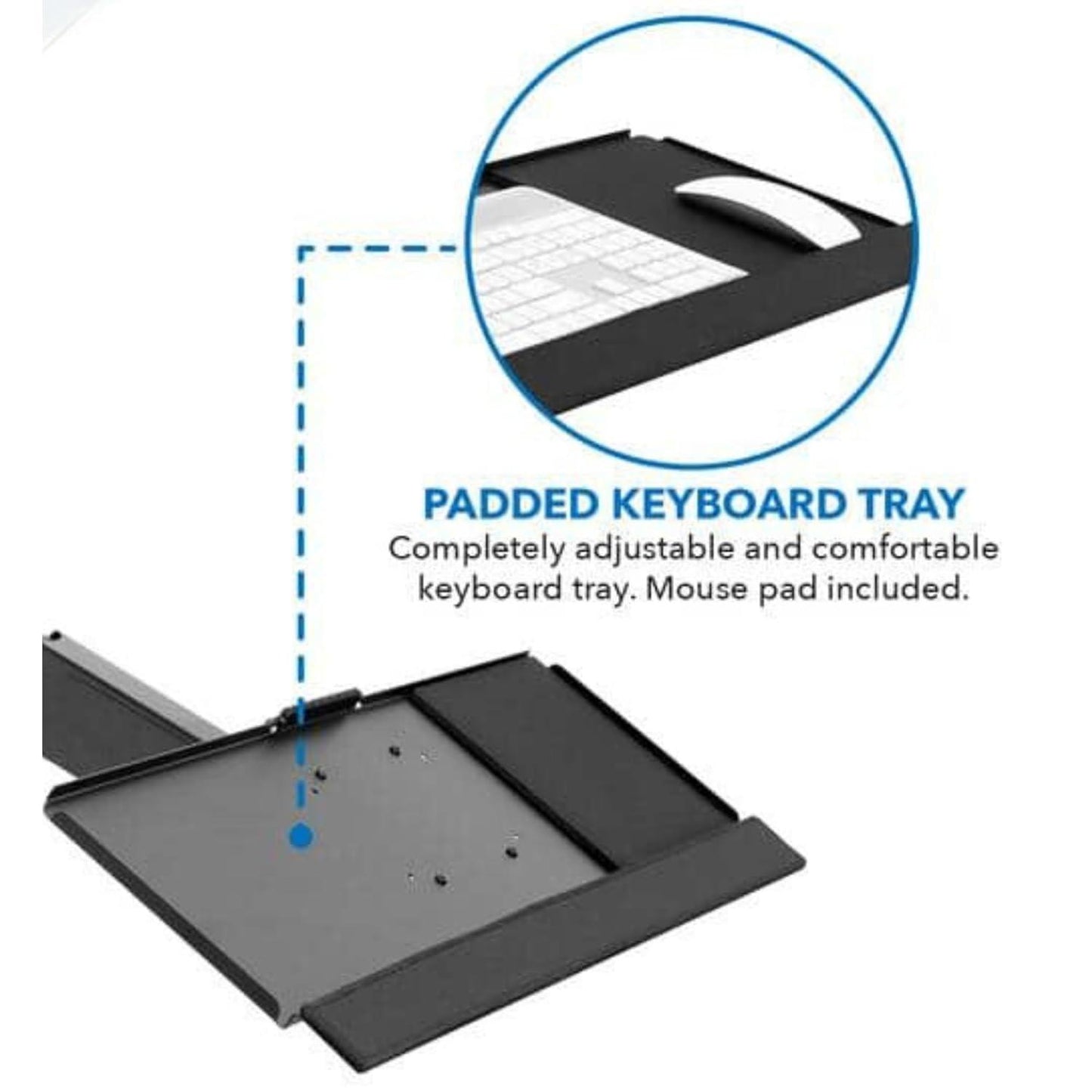 Keyboard VESA Mount with Large Mouse Pad for Comfort and Productivity - GADGET WAGON