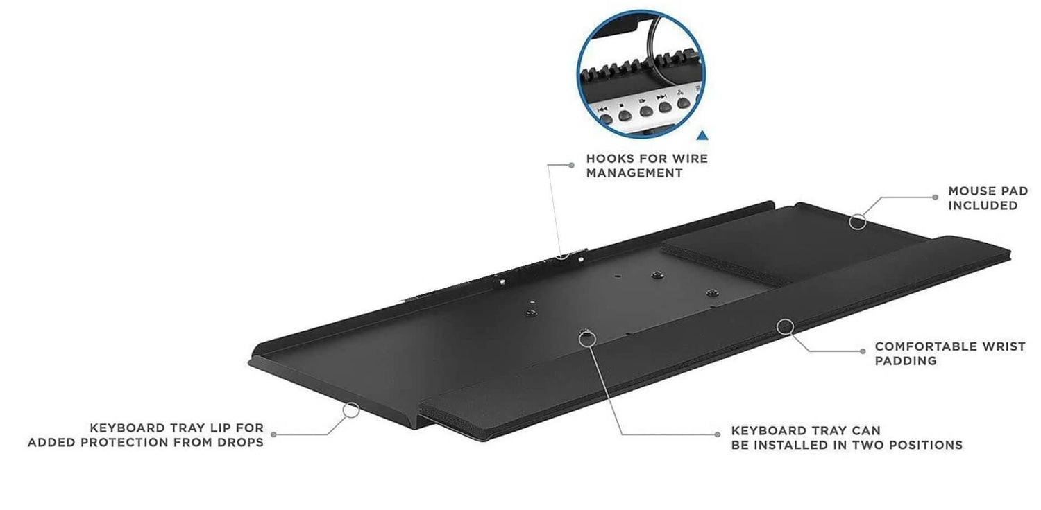 Keyboard VESA Mount with Large Mouse Pad for Comfort and Productivity - GADGET WAGON