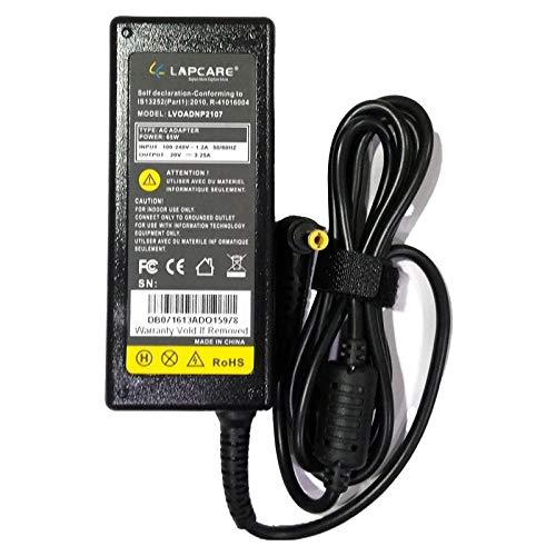 LAPCARE 65W 20V Laptop Charger Adapter with 5.5mm Pin Compatible for Lenovo IdeaPad N500 P500 and Y650 Models - GADGET WAGON LAPTOP ADAPTER