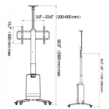 LED TV Motorised Tv Trolley Alumunium 75 85 Inches Interactive panel Cart NB TW85 - GADGET WAGON TV CARTS
