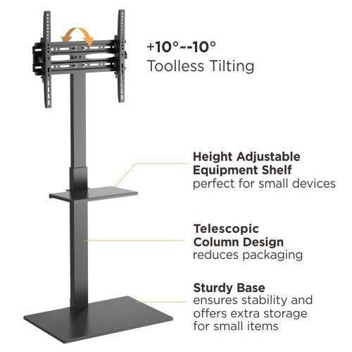 Lumi 32 - 55 Inches Tv Floor Stand Height-adjustable Steel Fs22-44tp - GADGET WAGON Entertainment Centers & TV Stands