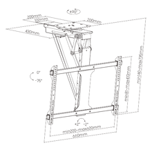 LUMI Motorised Flip Down TV Ceiling Mount for 32-75 Inch TVs with swivel PLB-M0546S - GADGET WAGON TV Wall & Ceiling Mounts