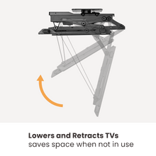 LUMI Motorised Flip Down TV Ceiling Mount for 32-75 Inch TVs with swivel PLB-M0546S - GADGET WAGON TV Wall & Ceiling Mounts