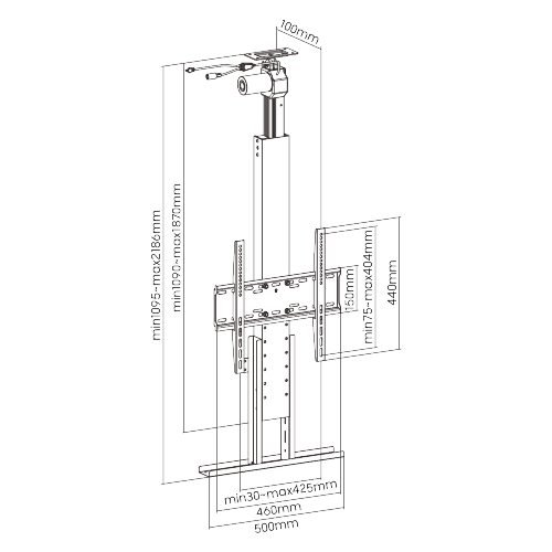 LUMI Motorized TV Ceiling Mount for 32-75 Inch TVs with Swivel LP78-44M - GADGET WAGON TV Wall & Ceiling Mounts