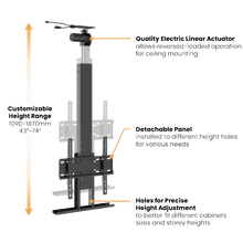 LUMI Motorized TV Ceiling Mount for 32-75 Inch TVs with Swivel LP78-44M - GADGET WAGON TV Wall & Ceiling Mounts
