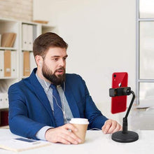 Mobile Phone Stand, Angle Adjustable Cell Phone Holder Gooseneck Flexible Arm Universal Phone Stand for Desk, Plastic Desktop Mobile Phone Holder Compatible with 3.5