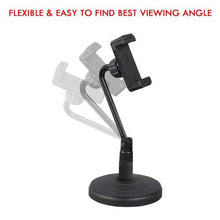 Mobile Phone Stand, Angle Adjustable Cell Phone Holder Gooseneck Flexible Arm Universal Phone Stand for Desk, Plastic Desktop Mobile Phone Holder Compatible with 3.5
