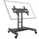 Low Height Mobile TV Trolley Stand 90° Tilt Cart with Wheels 32-75 inch Adjustable Angle