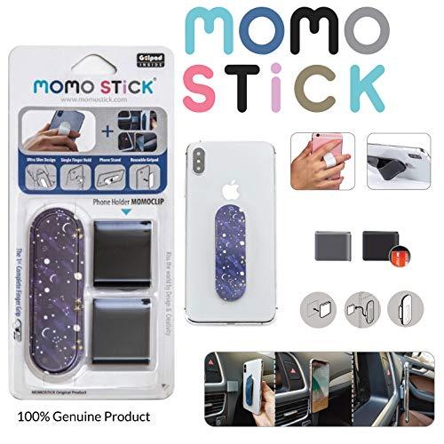MomoStick Stand and Finger Grip with 2X Clips for Smartphones and Tablets (2X Clips - Starry Night) - GADGET WAGON PHONE_ACCESSORY