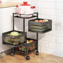 Multipurpose Kitchen Trolley with Rotating Basket: Use It for Fruits, Vegetables, Spices, or Anything Else - GADGET WAGON Kitchen Storage