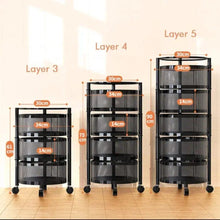 Multipurpose Kitchen Trolley with Rotating Basket: Use It for Fruits, Vegetables, Spices, or Anything Else - GADGET WAGON Kitchen Storage