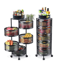 Multipurpose Kitchen Trolley with Rotating Basket: Use It for Fruits, Vegetables, Spices, or Anything Else - GADGET WAGON Kitchen Storage