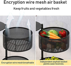 Multipurpose Kitchen Trolley with Rotating Basket: Use It for Fruits, Vegetables, Spices, or Anything Else - GADGET WAGON Kitchen Storage