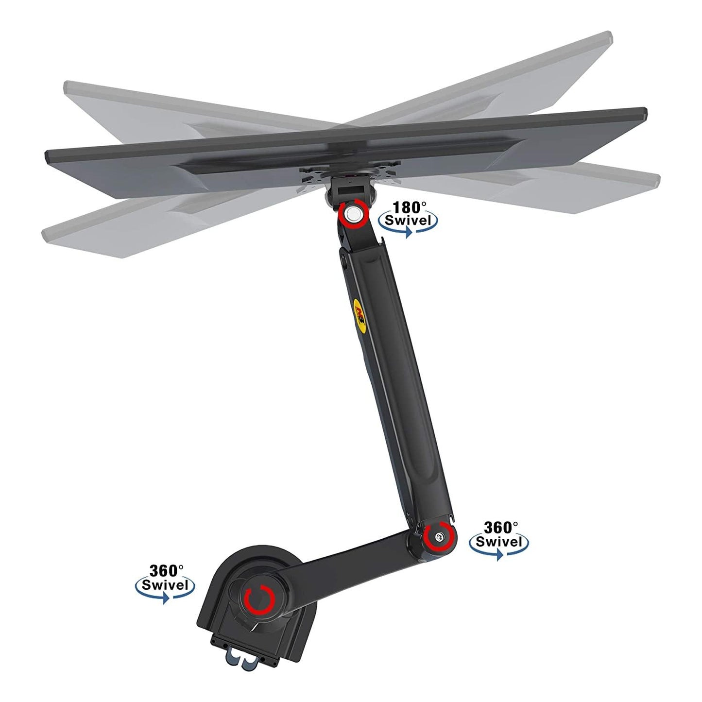 NB 22-32" Gas Strut LED Monitor Desk Arm with Laptop Tray 360 Degree Swivel tilt Height Long - GADGET WAGON Gas Spring Arm