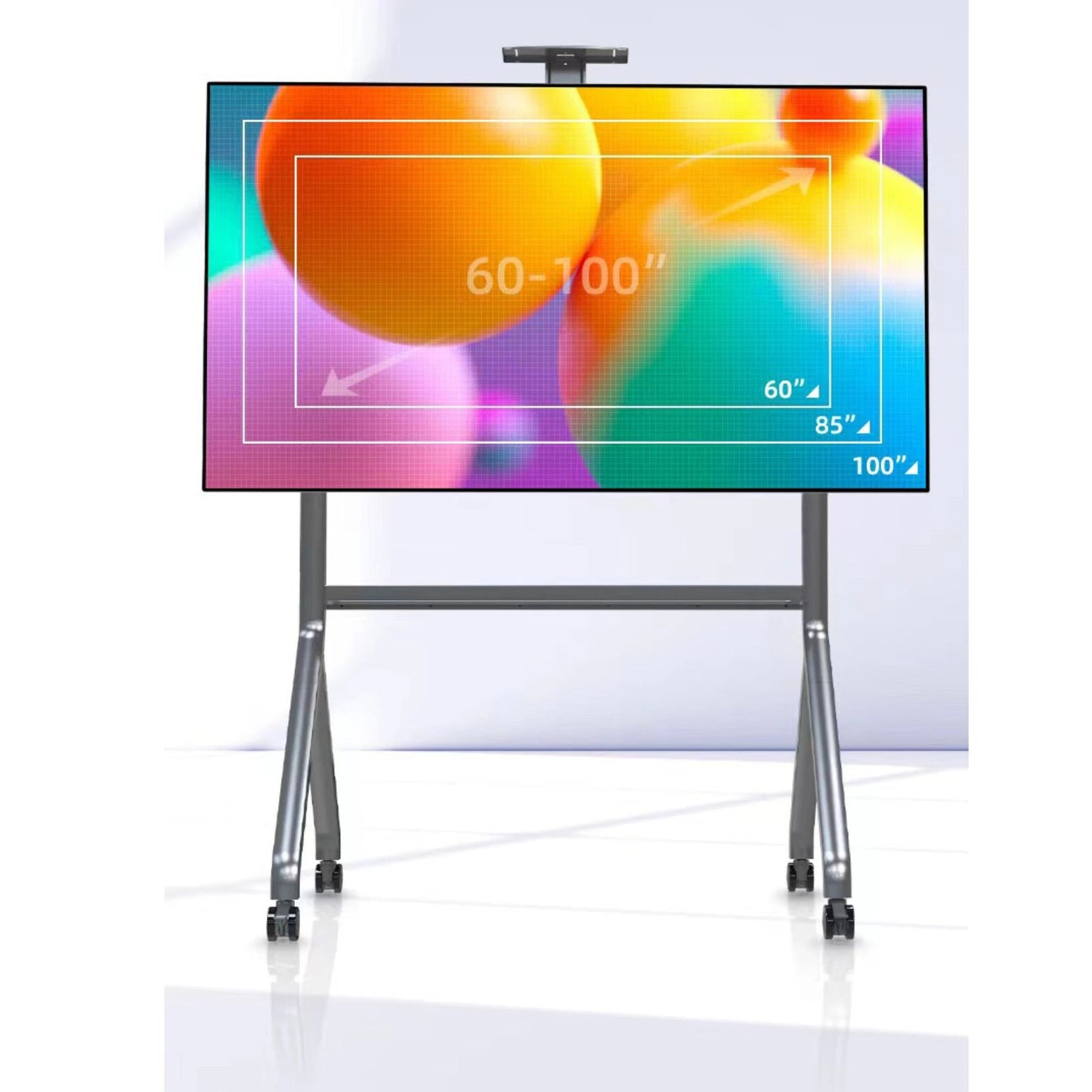 NB 60 to 100 Inch Interactive Display Trolley Stand | 90.9kg Capacity, VESA 900x600mm P200 - GADGET WAGON TV CARTS