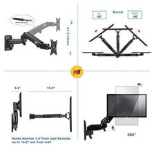 NB Monitor Wall Mount Gas Strut 17 - 35 Inches Flexi LCD / LED TVs F150 - GADGET WAGON Gas Spring Arm