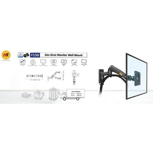 NB Monitor Wall Mount Gas Strut 17 - 35 Inches Flexi LCD / LED TVs F150 - GADGET WAGON Gas Spring Arm