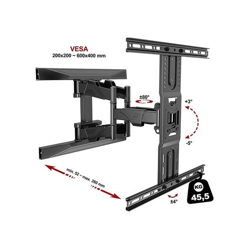 NB P6 40 - 80 inches LED TV Wall Mount Swivel & Tilt full motion - GADGET WAGON TV Wall & Ceiling Mounts