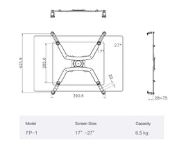 NB VESA Adapter Fixing Bracket Monitor Holder Support 17 to 27 INCH NO MOUNTING Hole Monitor LCD Display Mount fp1 - GADGET WAGON Electronics