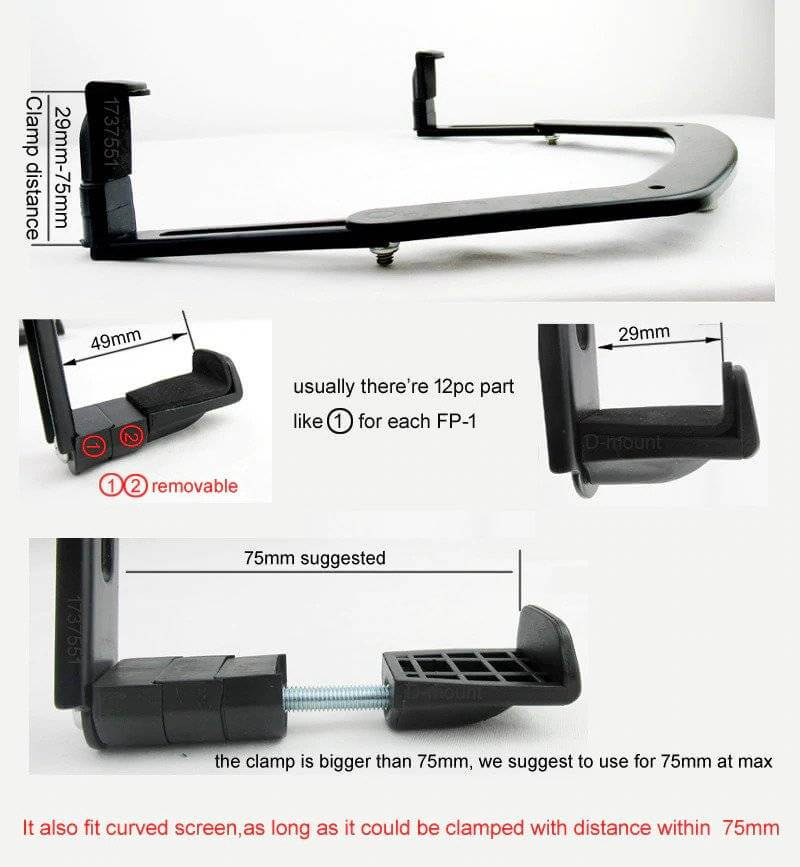NB VESA Adapter Fixing Bracket Monitor Holder Support 17 to 27 INCH NO MOUNTING Hole Monitor LCD Display Mount fp1 - GADGET WAGON Electronics