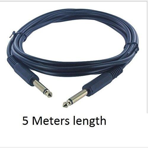 p38 mono Male to p38 male mono 6.3 mm jack cable for guitar, DJ mixers, 5 mm thickness console, Microphone Mike 5 Meters Black - GADGET WAGON CE