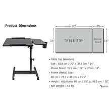 Projector & Laptop Stand with Mouse , Glass Holder with wheels , Adjustable height - GADGET WAGON Laptop Risers & Stands