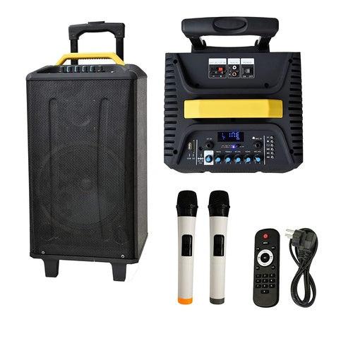 Sonic 12" Trolley Bluetooth Speaker with 2 Wireless Mics | Perfect for Karaoke Parties and Events - GADGET WAGON Trolley Speakers