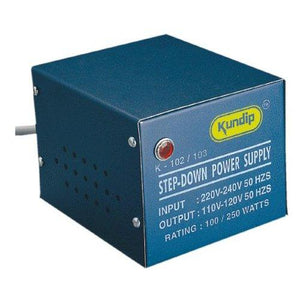 Stepdown Voltage Converter 220 v to 110 v 65 watts 50/60 Hz Universal 2 pin Input Plug - GADGET WAGON Step Down Converters
