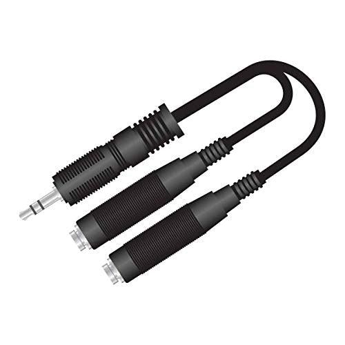 Stereo Male 3.5 mm to 2 p 38 6.3 mm Stereo Female Y Splitter Cable Adapter for Recording, Guitar mic Mixer - GADGET WAGON ELECTRONIC_CABLE