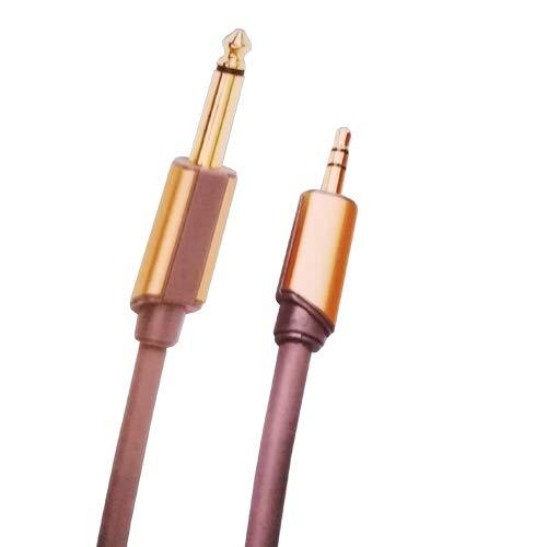Stereo Plug 3.5 mm to Mono p38 6.3 mm Jack for Guitar, Audio Player, Microphone Mixers and Sound Equipment 1.5 Meters 6 mm Thickness DJ40 - GADGET WAGON CABLE_OR_ADAPTER