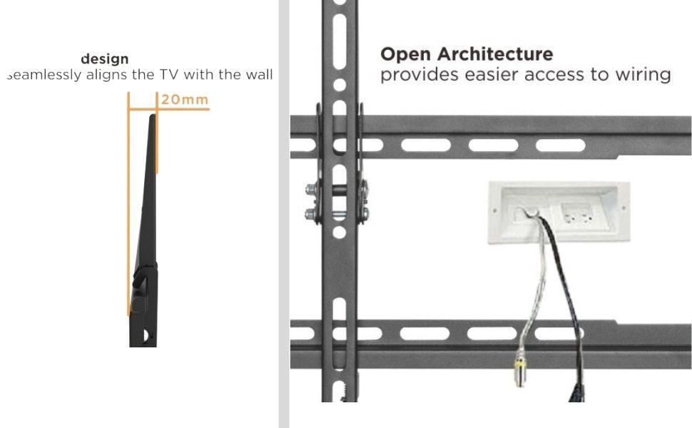 Universal Fixed TV Wall Mount for 32 to 65 Inch LED TVs | VESA 400 x 400 | Heavy Duty | Black - GADGET WAGON TV Wall & Ceiling Mounts