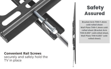 Universal Fixed TV Wall Mount for 32 to 65 Inch LED TVs | VESA 400 x 400 | Heavy Duty | Black - GADGET WAGON TV Wall & Ceiling Mounts