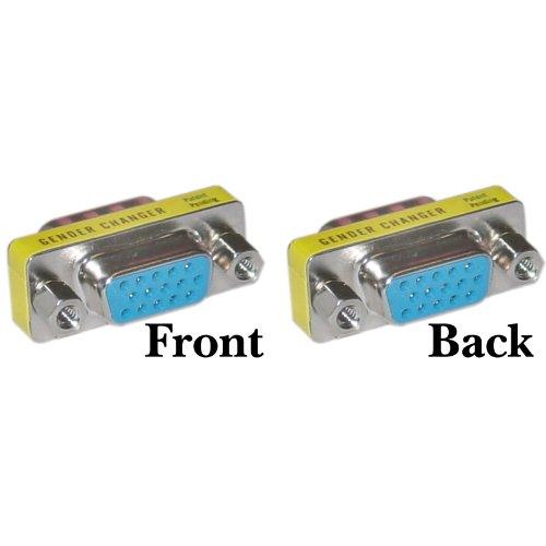 VGA 15 pin Female to Female coupler converter adapter for joining 2 male 15 pin ends Mini gender converter - GADGET WAGON Audio & Video Cables , Connectors