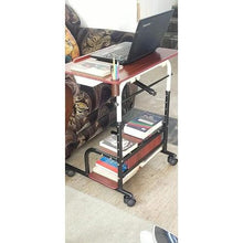 Wooden Table Folding Portable with 2 Shelves, Wheels for Study, Office, Home, Dinner - GADGET WAGON Furniture